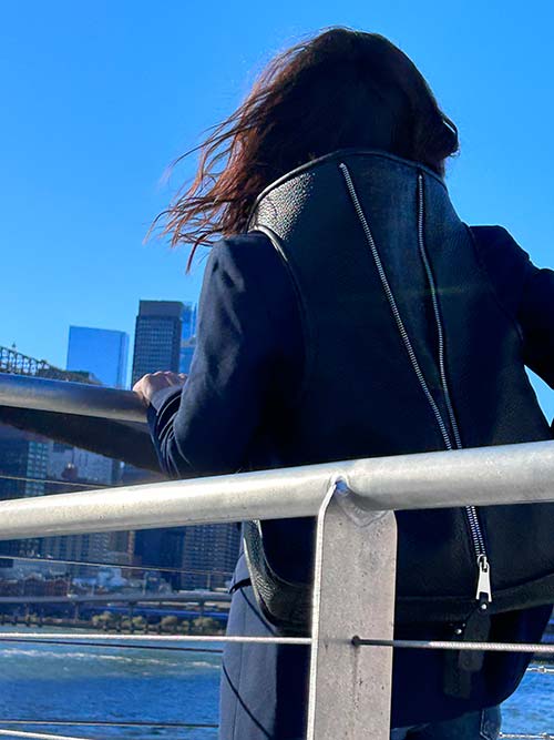 Leather Backpack in NYC Metropolitan Style