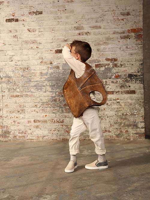 Trendy Leather Drawstring Bags for Children